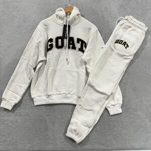 SNEAKGALLERY Hoodie Sweatpants‎ Set Mens Small GOAT Chenille Patch Joggers Retro